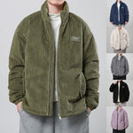 Men’s Corduroy Padded Coat – Warm Winter Stand Collar Jacket