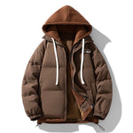 Peywa Men’s Cotton-Padded Two-Piece Coat – Thickened Hooded Winter Jacket