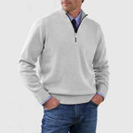 Peywa Men’s Stand Collar Zipper Sweater – Winter Knitted Long Sleeve