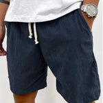 Men's Corduroy Shorts With Drawstring Fashion Casual Pockets Pants Summer
