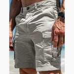 Peywa Men’s Summer Cargo Shorts Multi-Pocket Button Zip Casual Pants
