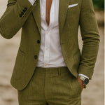 Men’s Two-Piece Digital Print Suit – Stylish Two-Button Outfit