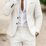 Men’s Two-Piece Digital Print Suit – Stylish Two-Button Outfit