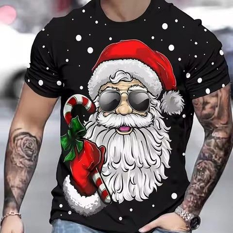 Unisex Christmas Printed T-Shirt – Casual Short Sleeve Tee