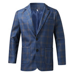 Men’s Plaid Lapel Suit Coat – Long Sleeve Business Blazer