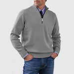 Peywa Men’s Stand Collar Zipper Sweater – Winter Knitted Long Sleeve