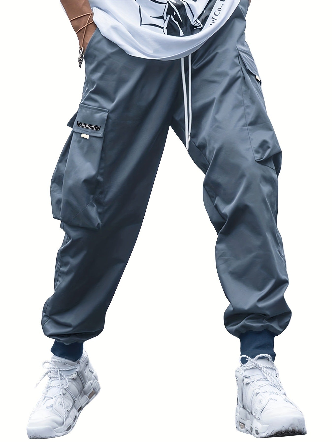 Men’s Multi-Pocket Cargo Pants – Casual Hip-Hop Streetwear Trousers
