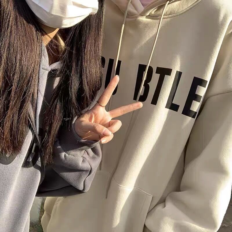 Men’s American Hooded Sweater – Plus Velvet Loose Winter Hoodie