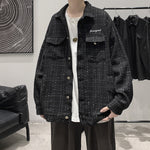 Peywa Casual Loose Plaid Coat – Korean Hong Kong Style for Men