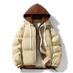 Peywa Men’s Cotton-Padded Two-Piece Coat – Thickened Hooded Winter Jacket